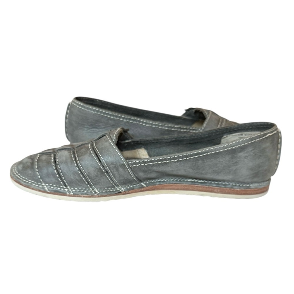 Frye Milly Fisherman Women's Charcoal Leather Slip-on Leather Flats Size 9.5 - Picture 4 of 11